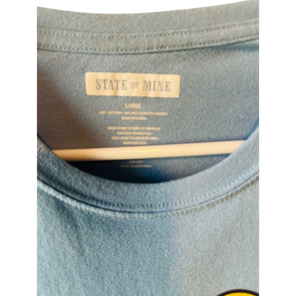 State of Mine Florida Graphic T-Shirt Blue Mens Large Palm Trees Sun - Picture 3 of 3